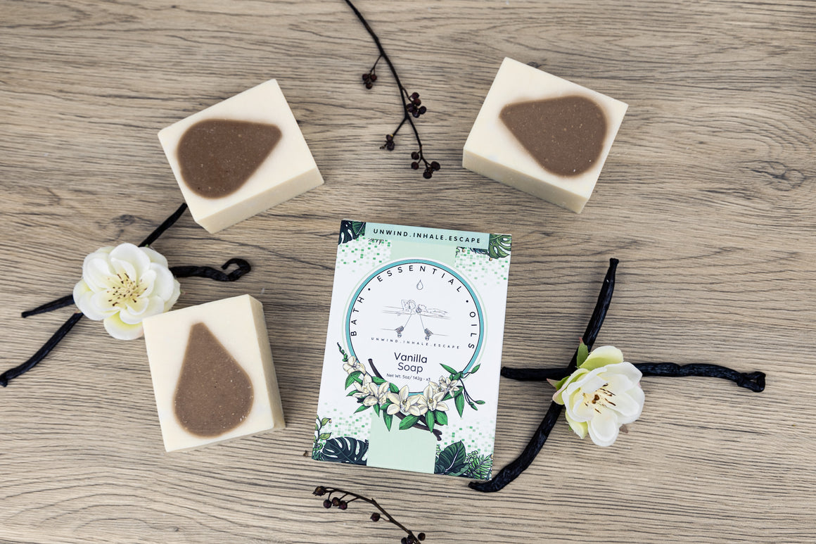 Vanilla Essential Oil Soaps | Handmade | 3ct