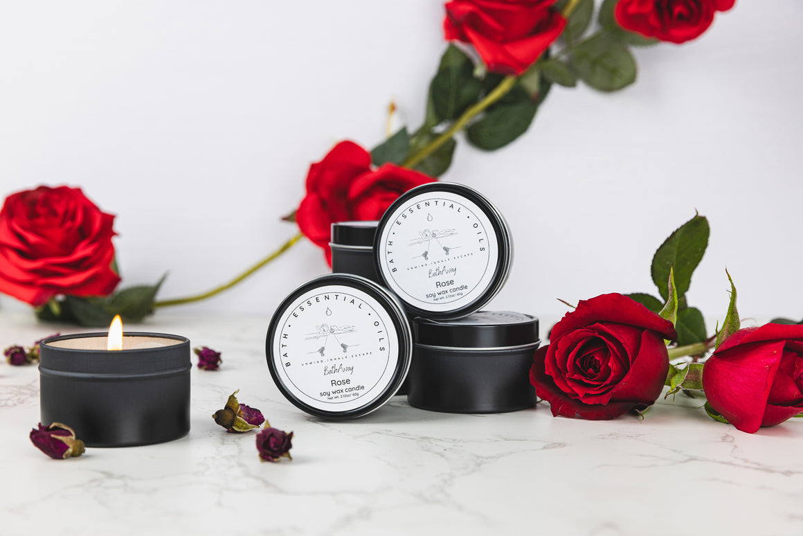 Rose Essential Oil Candles | Handmade